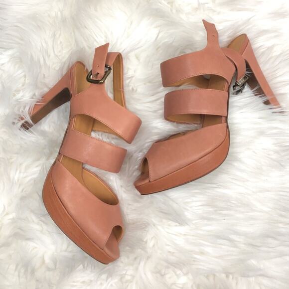 J. Crew Women's Collins Platform Peep Toe High Heels Pink Pumps Size‎ 10 - Picture 2 of 5